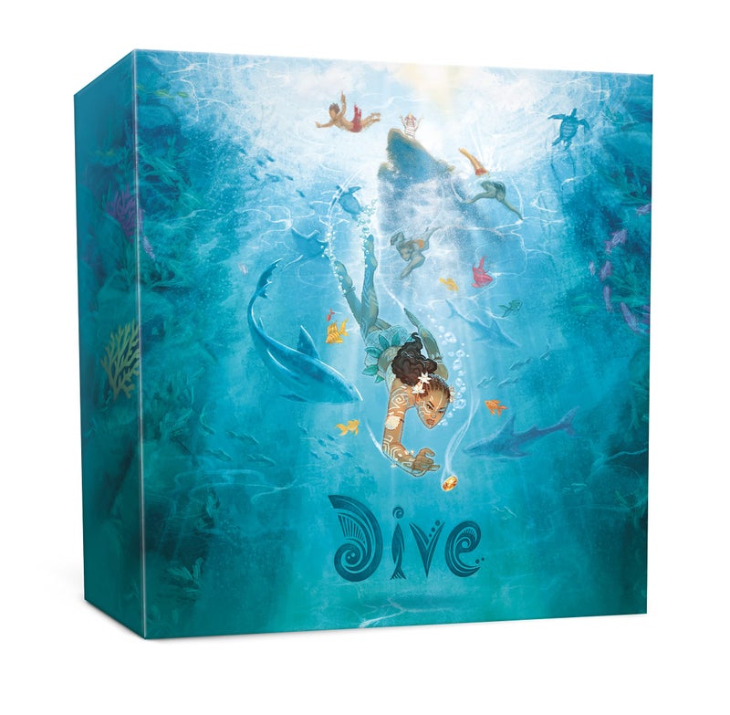 Sit Down! Dive Board Game - Unique Transparent Ocean Cards, Push Your Luck, Catch a Ride on a Sea Turtle or Dolphin - First to 23 Points Wins, 1-4 players, 20-30 mins, Ages 8+ - Image 1